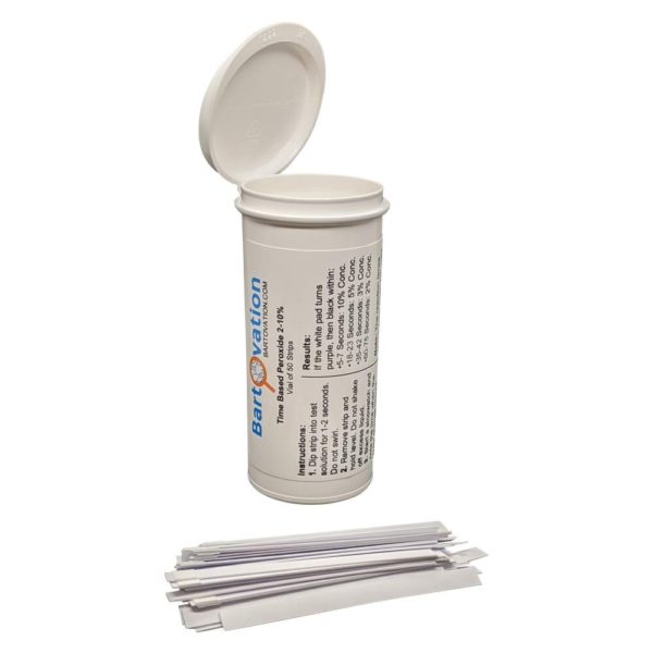 Very High Level Peroxide Test Strips, 2-10%, Time Based Test [Vial of 50 Strips]