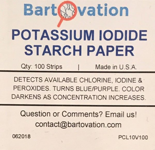 Potassium Iodide Starch Paper Test Strips [Vial of 100 Strips}