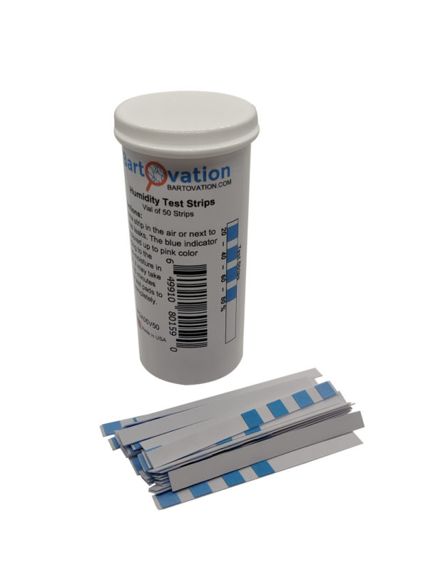 4 Pad Cobalt Chloride Humidity Test Strip 20% - 80% Humidity [Vial of 50 Strips]