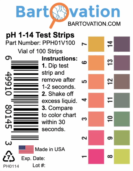 color chart for ph test strips