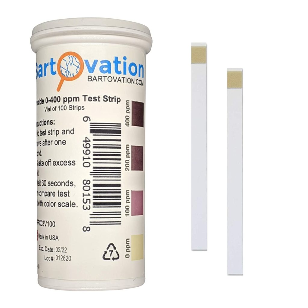 Peroxide Test Strips, 0-400 ppm | Bartovation