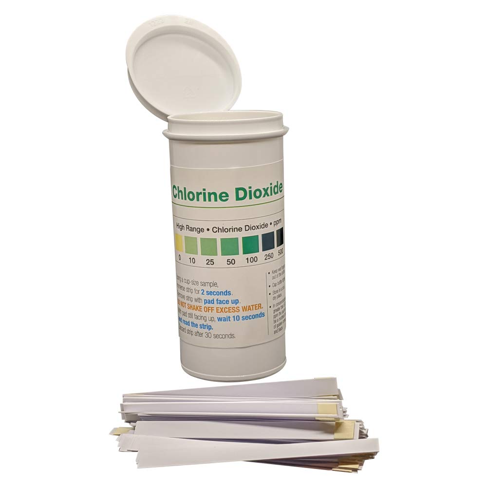 Chlorine Dioxide Single Factor Test Strips, 0500 ppm [Vial of 50