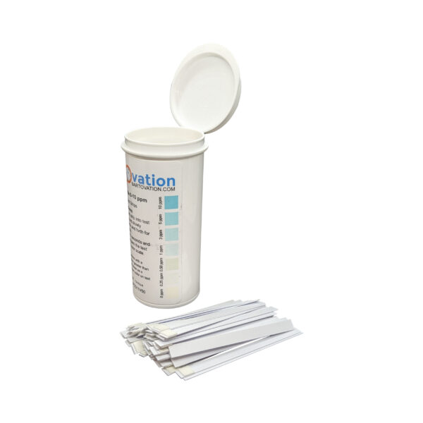 Chlorine Dioxide Single Factor Test Strips, <span class="bldppm">0-10 ppm</span> [Vial of 50 Strips] - Image 2