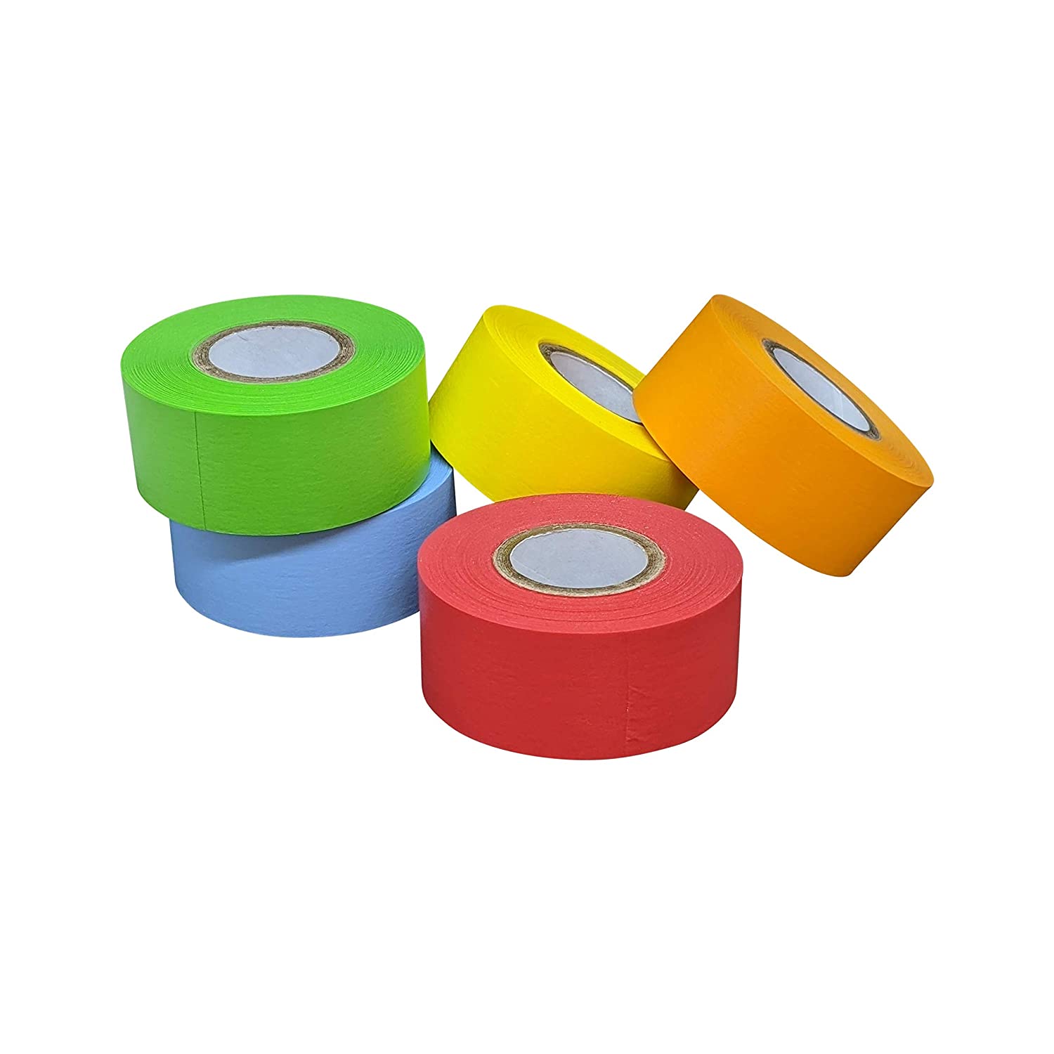 Lab Labeling Tape Variety Pack, 500″ Length x Various Widths, 1 Inch Core  [5 Rolls of Assorted Colors] for Color Coding and Marking