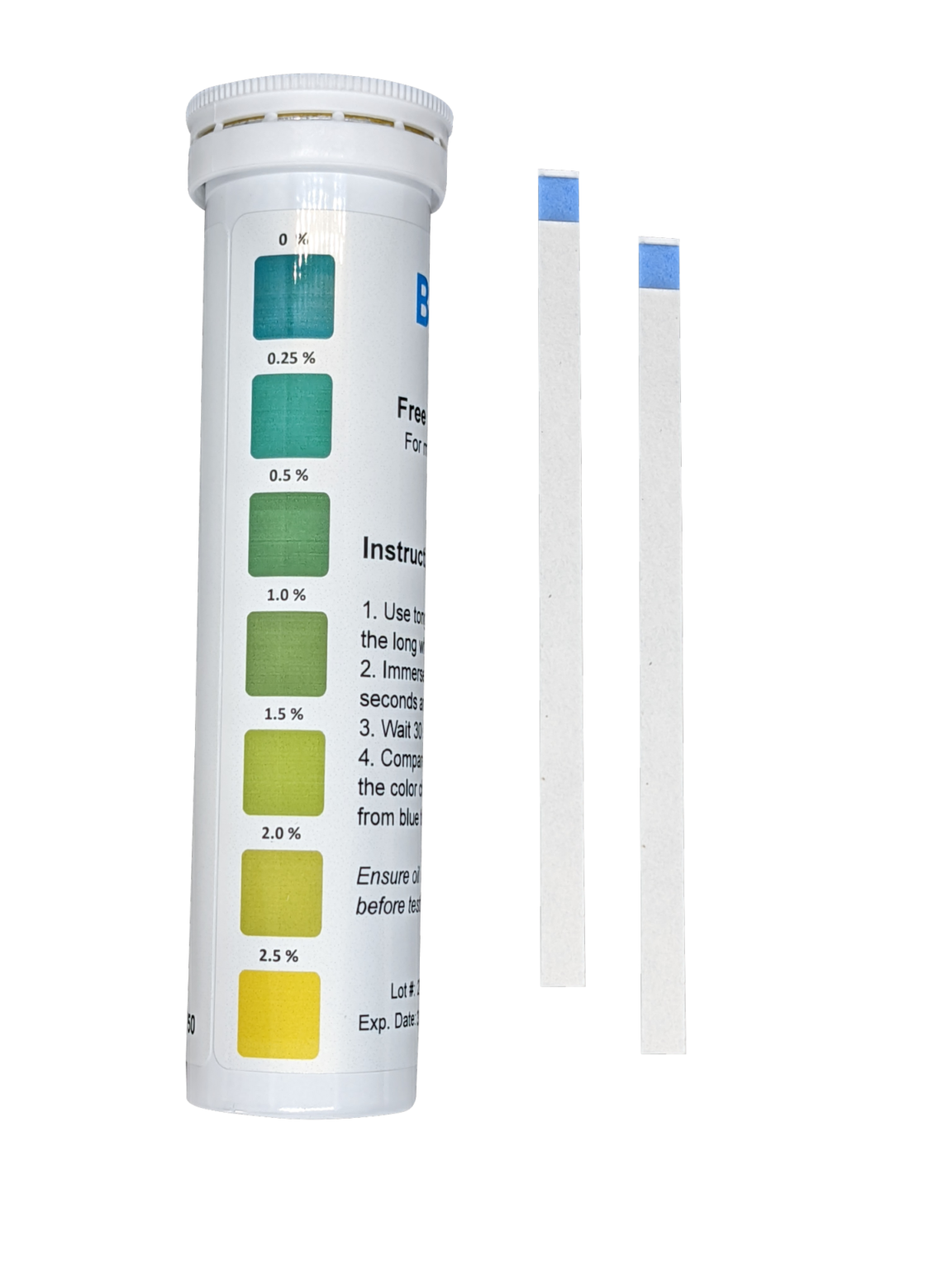 Free Fatty Acids Test Strip 0-2.5% Ffa For Frying Oil Quality