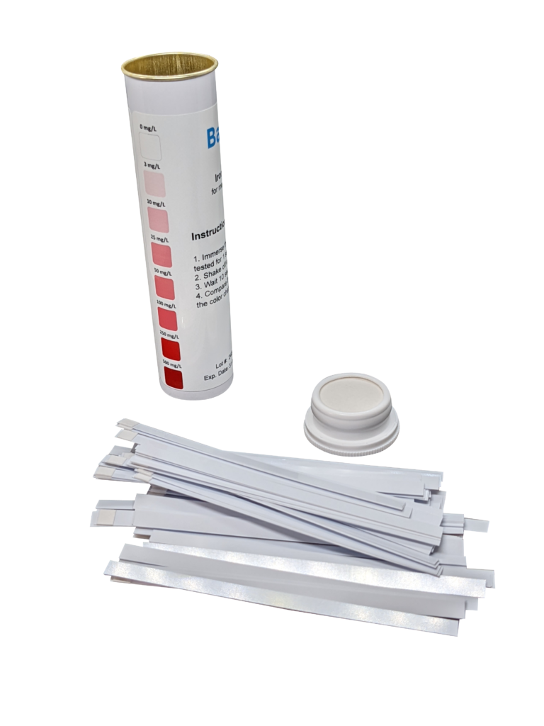 Iron Test Strip (0500 PPM) 50 strips for measuring aqueous Fe2+ (Ferrous) iron Bartovation