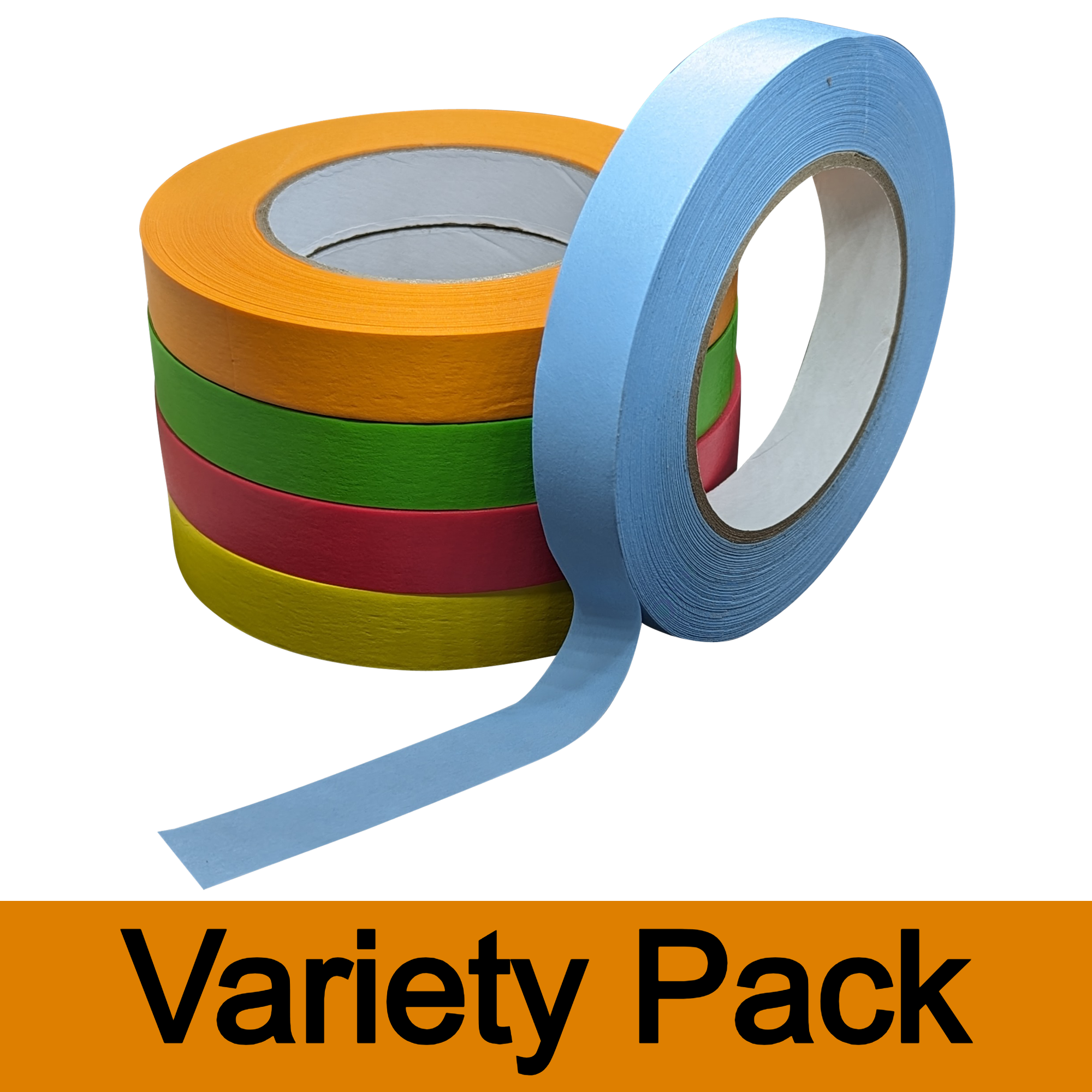 Lab Labeling Tape Variety Pack, 2160 Inches Long x Various Widths, 3 Inch  Diameter Core [5 Rolls of Assorted Colors] for Color Coding and Marking