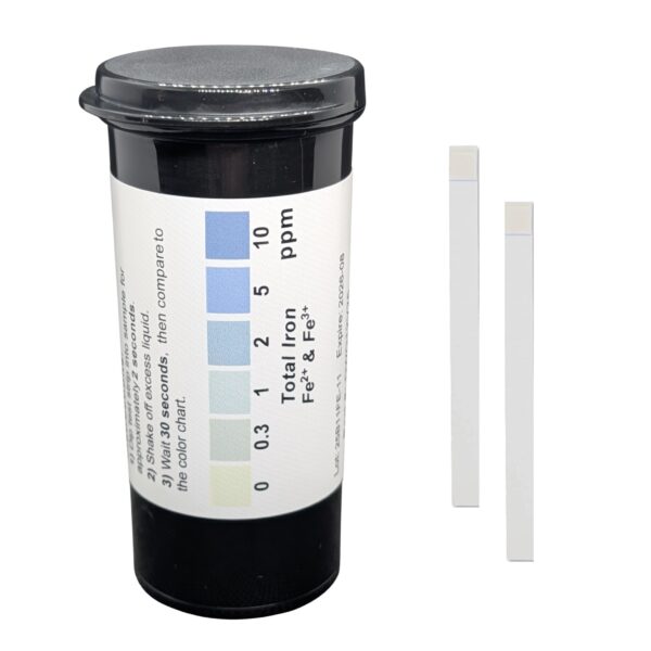 Total Iron Test Strips for Measuring Water, 0-10 ppm [Vial of 25 Strips]