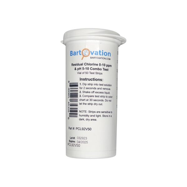 Residual Chlorine 0-10 ppm & pH 5-10 Combo Multi Pad Test [Vial of 50 Strips] - Image 5