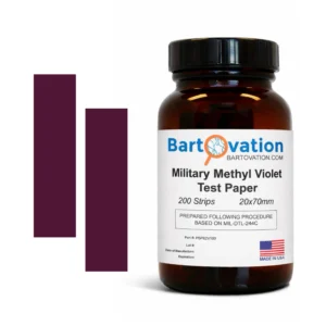 Military Methyl Violet Test Paper [200 Strips in Amber Bottle] 20x70mm