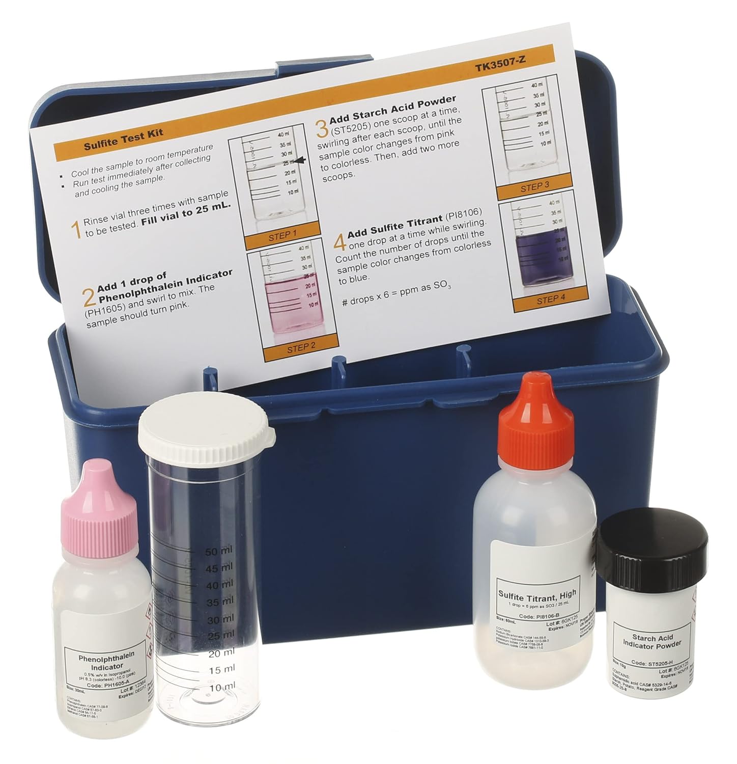 Sulfite SO3 Drop Test Kit 1 Drop is 6 ppm