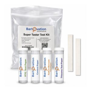 Super Taster Test Kit with Lab Instructions - Genetics Classroom Pack - PTC Paper Strips, Sodium Benzoate, Thiourea, and Control [100 Complete Experiments]