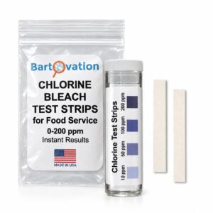 Chlorine Sanitizer Paper Test Strips, 10-200 ppm, 100-Pack